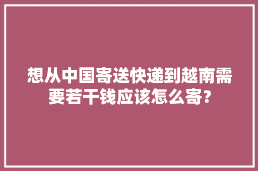 想从中国寄送快递到越南需要若干钱应该怎么寄？