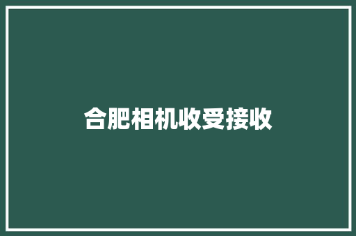合肥相机收受接收