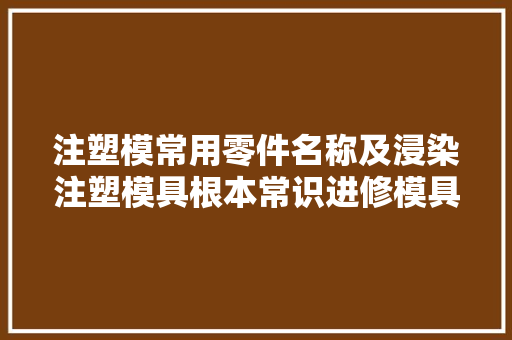 注塑模常用零件名称及浸染注塑模具根本常识进修模具事理动图