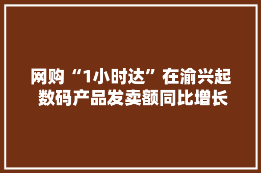 网购“1小时达”在渝兴起 数码产品发卖额同比增长超8倍