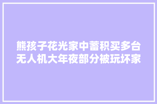 熊孩子花光家中蓄积买多台无人机大年夜部分被玩坏家长崩溃 熊孩子花光家中蓄积买多台无人机大年夜部分被玩坏家长崩溃 人工智能