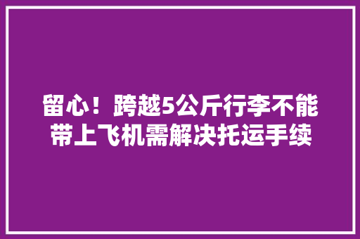 留心！跨越5公斤行李不能带上飞机需解决托运手续,行李安检机。