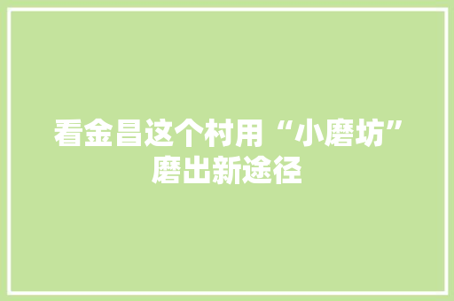 看金昌这个村用“小磨坊”磨出新途径,金河星三轮车。