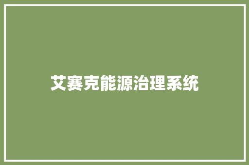 艾赛克能源治理系统