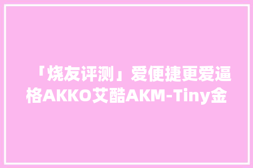 「烧友评测」爱便捷更爱逼格AKKO艾酷AKM-Tiny金属数字键盘体验分享,键盘图片 全图。