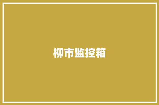 柳市监控箱 柳市监控箱 互联通信