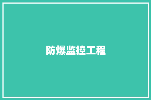 防爆监控工程