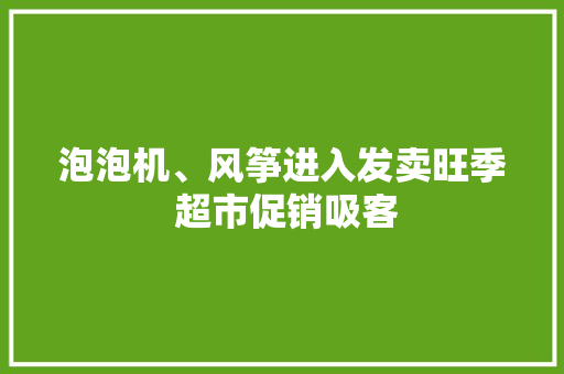泡泡机、风筝进入发卖旺季 超市促销吸客