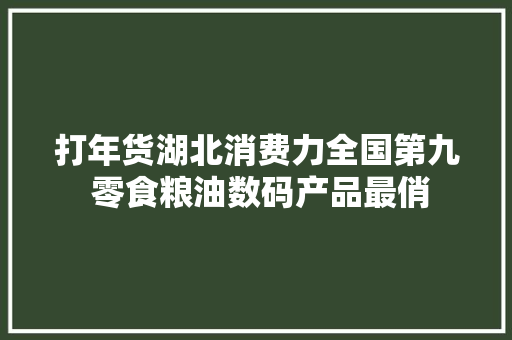 打年货湖北消费力全国第九 零食粮油数码产品最俏
