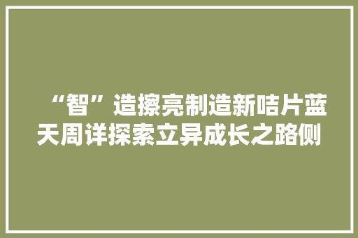“智”造擦亮制造新咭片蓝天周详探索立异成长之路侧记 “智”造擦亮制造新咭片蓝天周详探索立异成长之路侧记 智能家居