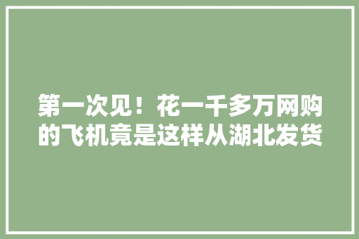第一次见！花一千多万网购的飞机竟是这样从湖北发货的