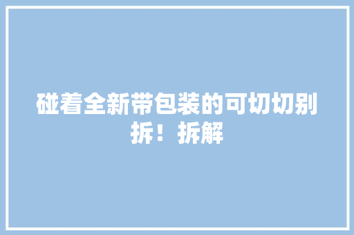 碰着全新带包装的可切切别拆！拆解