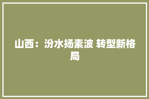 山西：汾水扬素波 转型新格局
