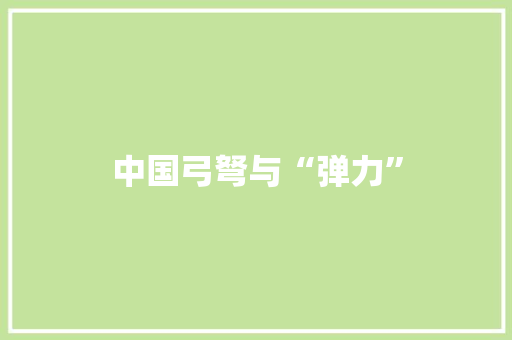 中国弓弩与“弹力”