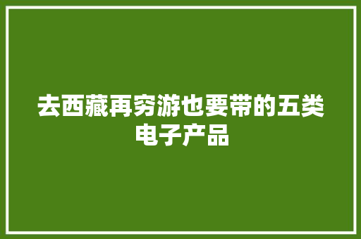 去西藏再穷游也要带的五类电子产品