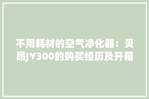 不用耗材的空气净化器：贝昂JY300的购买经历及开箱评测