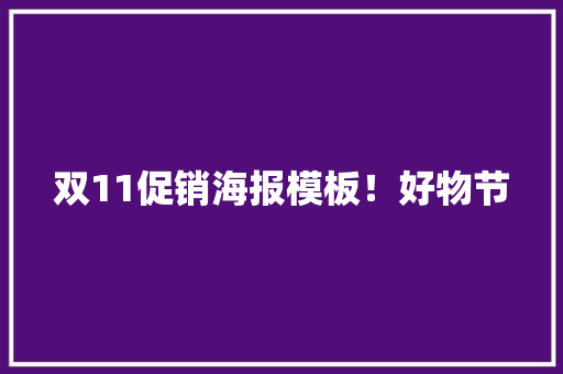 双11促销海报模板！好物节