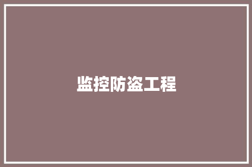 监控防盗工程 监控防盗工程 互联通信