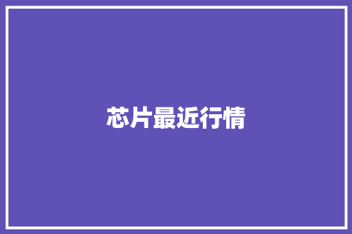 芯片最近行情