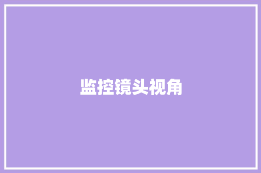 监控镜头视角