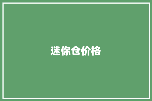 迷你仓价格