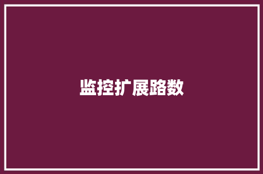 监控扩展路数