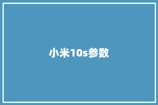 小米10s参数