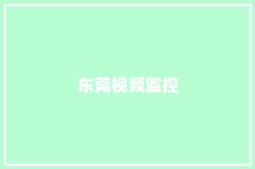 东莞视频监控