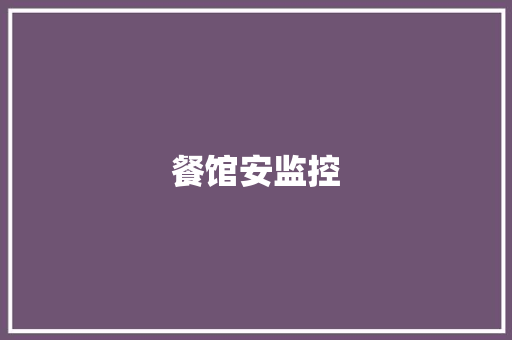 餐馆安监控