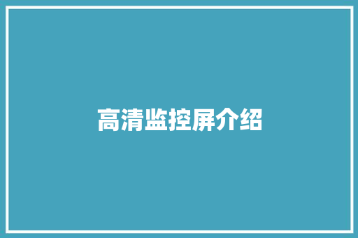 高清监控屏介绍