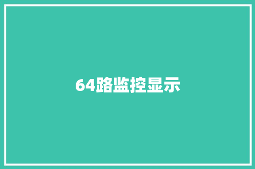 64路监控显示 64路监控显示 智能科技