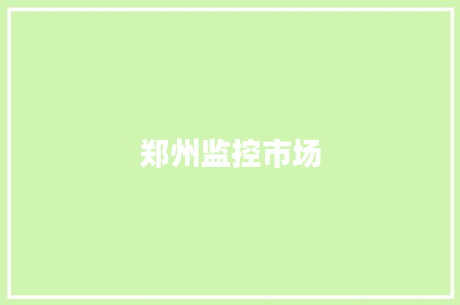 郑州监控市场