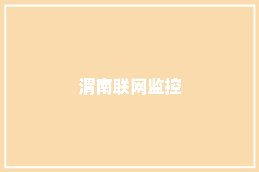 渭南联网监控