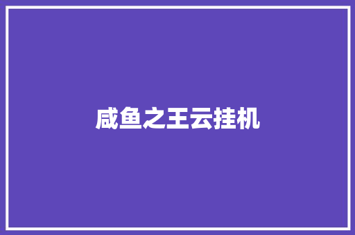 咸鱼之王云挂机