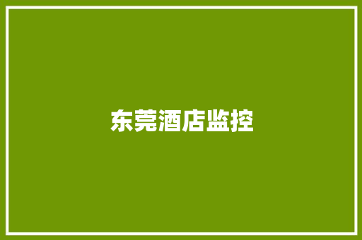 东莞酒店监控
