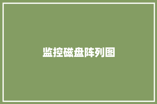 监控磁盘阵列图