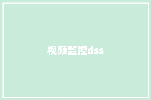 视频监控dss
