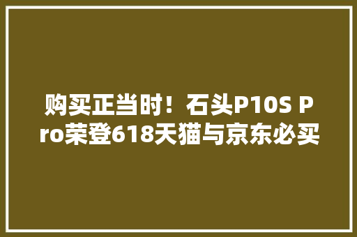 购买正当时！石头P10S Pro荣登618天猫与京东必买榜