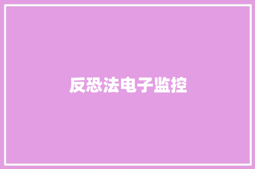反恐法电子监控