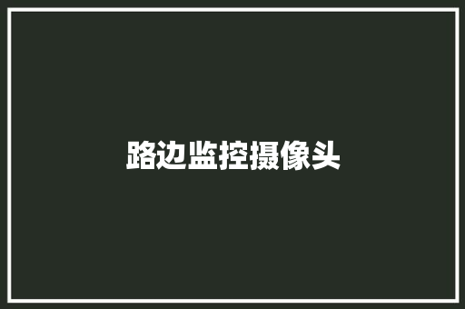 路边监控摄像头