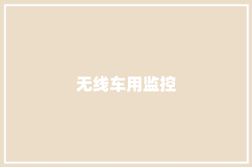 无线车用监控,监控矩阵。