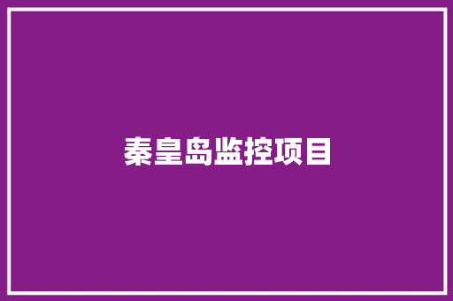 秦皇岛监控项目
