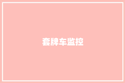 套牌车监控
