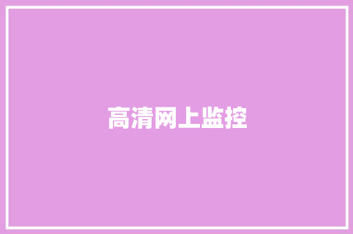 高清网上监控
