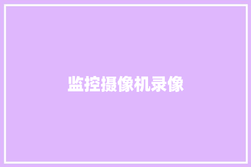 监控摄像机录像