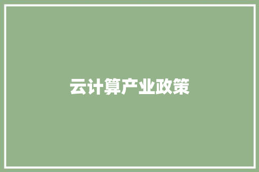 云计算产业政策,计算器。