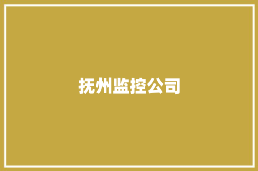 抚州监控公司