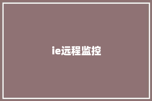 ie远程监控