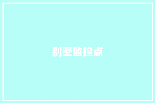 别墅监控点 别墅监控点 智能科技