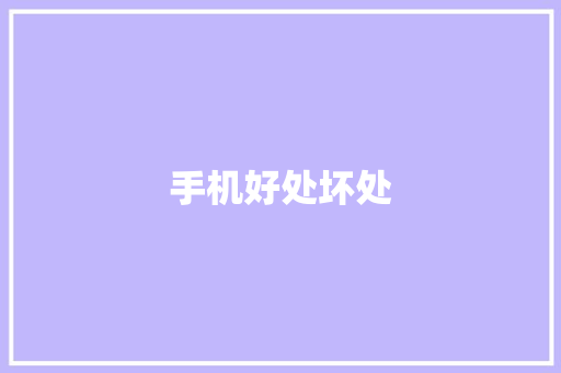 手机好处坏处